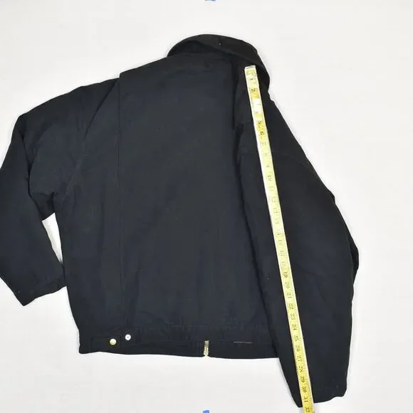 Dickies Men Detroit Bomber Jacket Cotton Black Sz 2XL Blanket Lined Work Stained - Picture 6 of 8